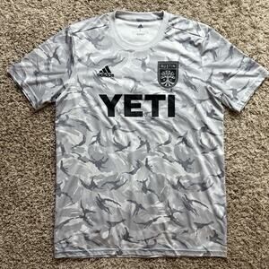 Adidas x Austin FC PreMatch Grey Camo Soccer Jersey AeroReady Men’s Size Large